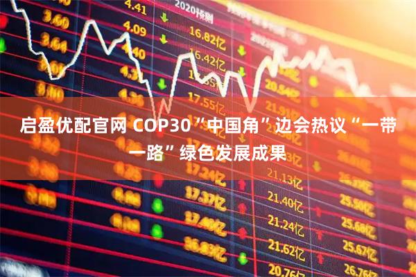 启盈优配官网 COP30“中国角”边会热议“一带一路”绿色发展成果